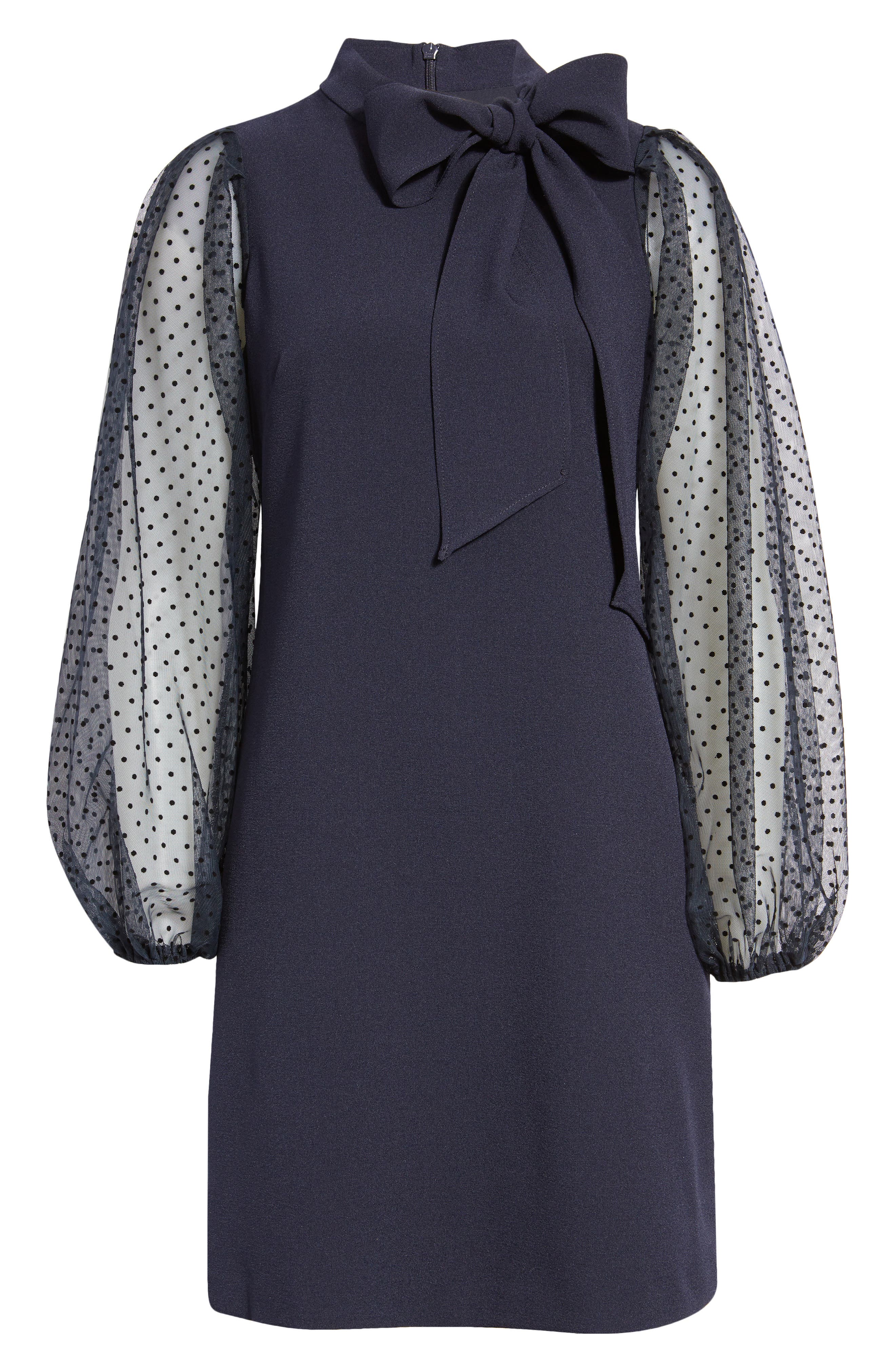 bow neck long sleeve shift dress vince camuto Vince Camuto | Dresses | Vince Camuto Womens Bow Neck Shift Dress With Mesh  Dot Sleeves Nwt Size 6