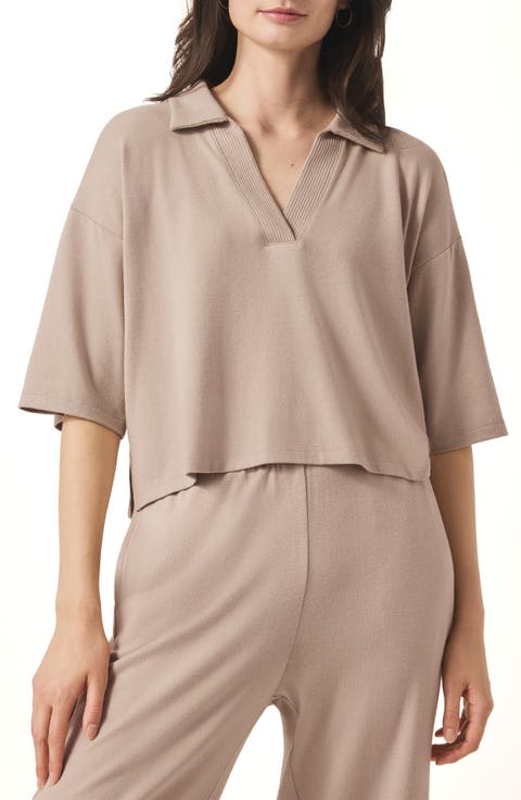 Brooke Johnny Collar Top