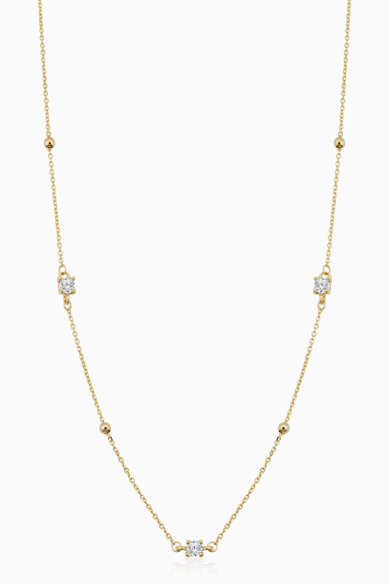 14K Yellow Gold Seeing Sparks Station Necklace, Main, color, Yellow Gold