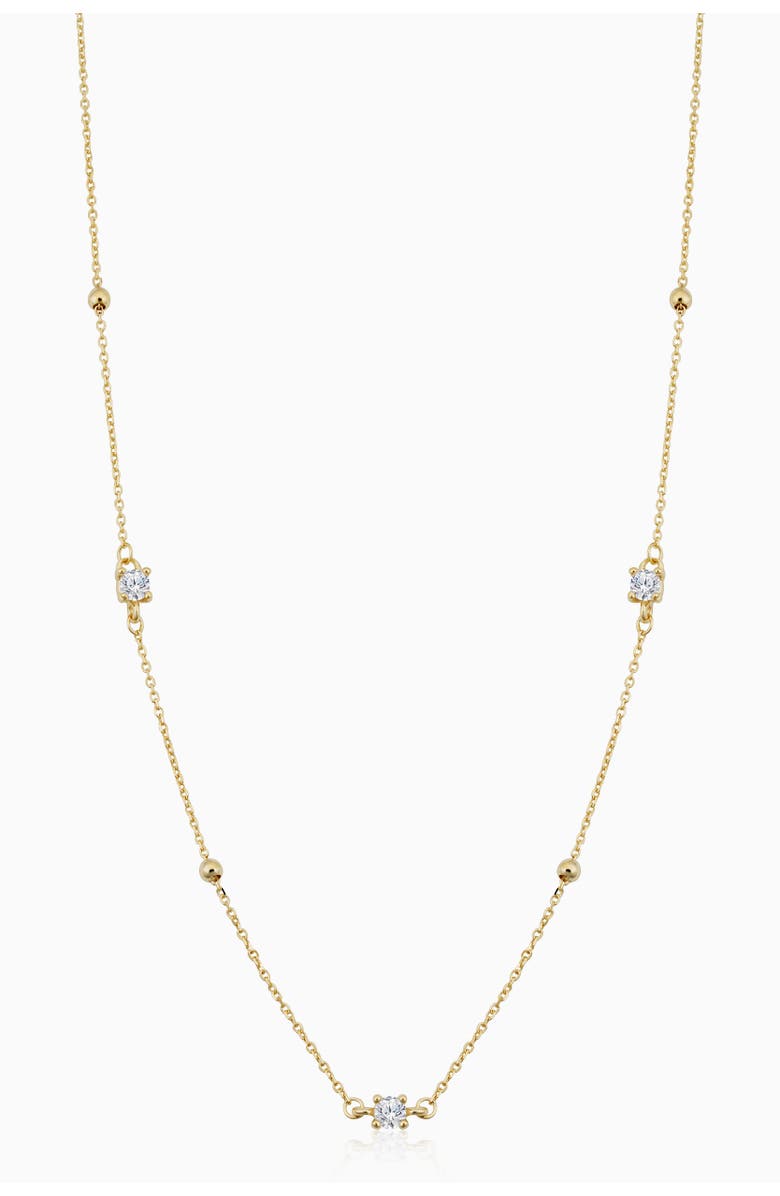 Oradina 14K Yellow Gold Seeing Sparks Station Necklace, Main, color, Yellow Gold