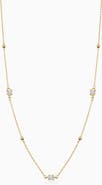 Oradina 14K Yellow Gold Seeing Sparks Station Necklace