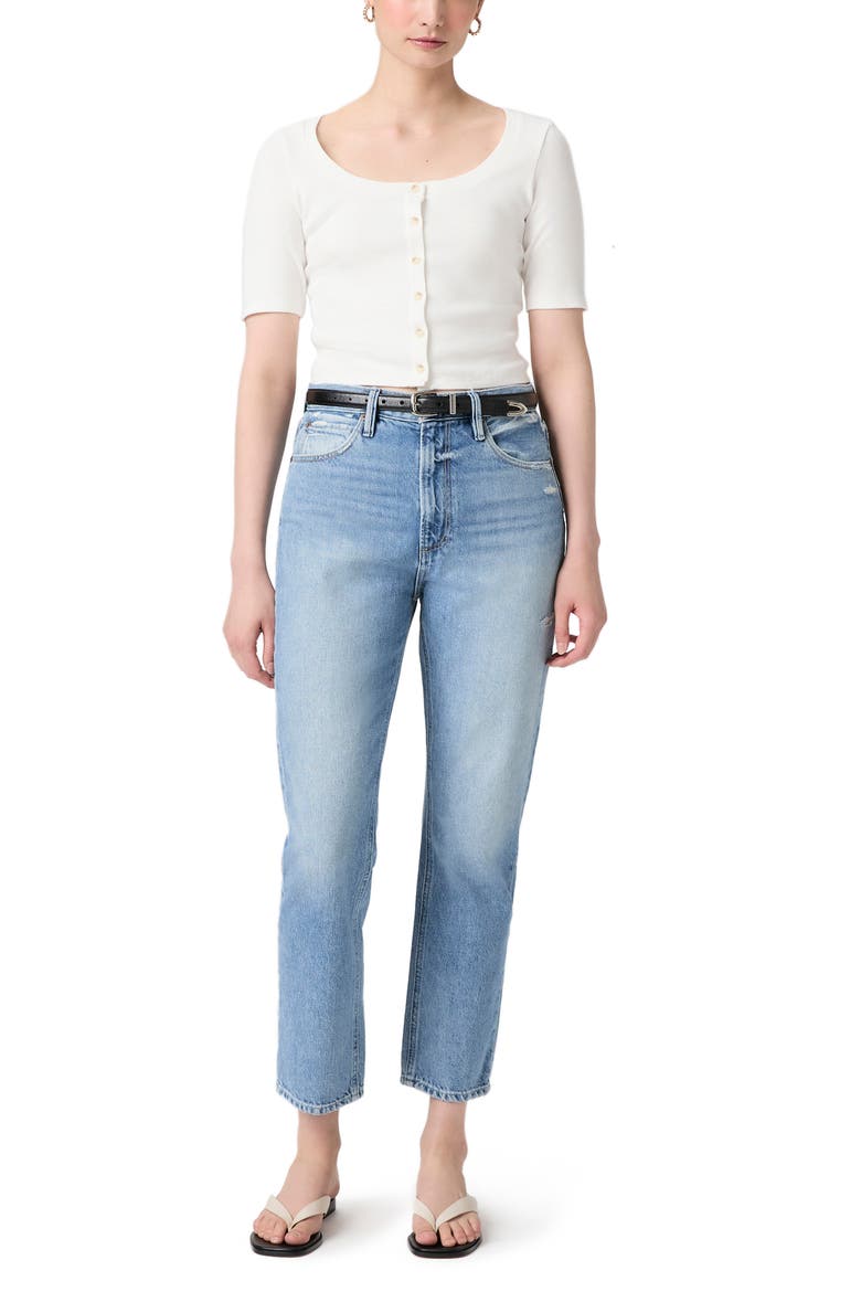 Billy High Waist Crop Straight Leg Jeans, Alternate, color, HIGH BROW DISTRESSED