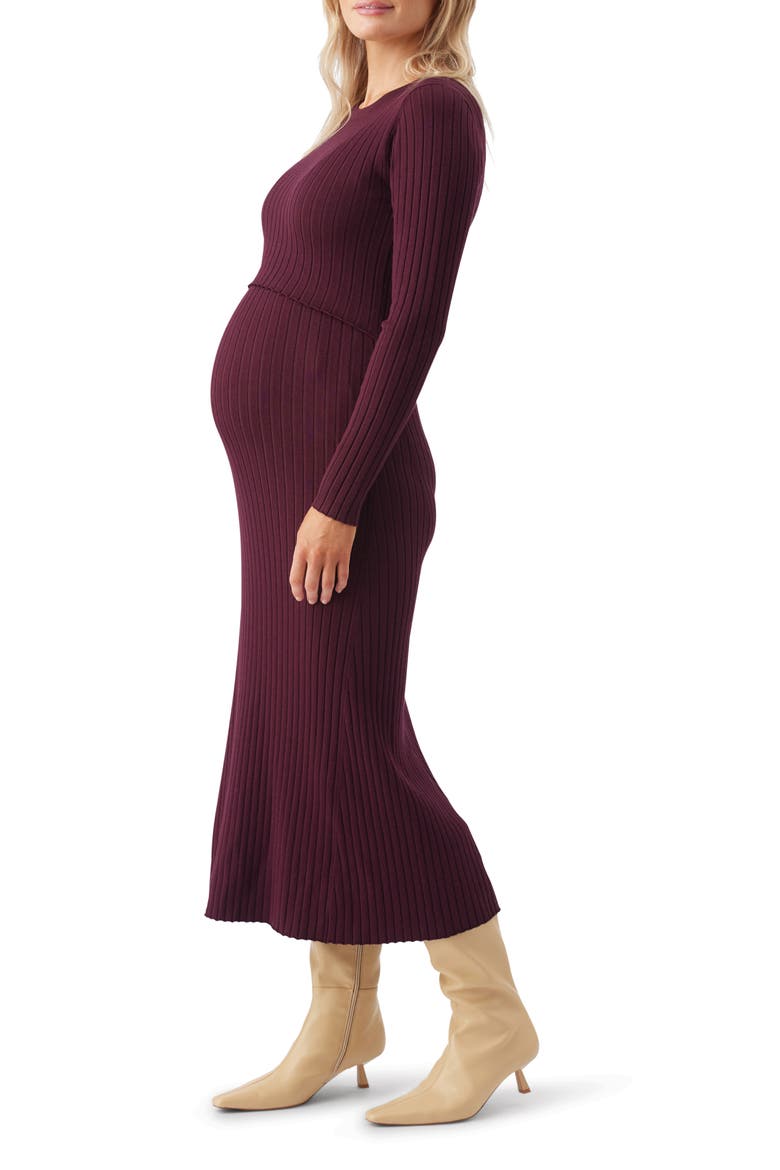 Eden Knit Nursing Dress, Alternate, color, Maroon