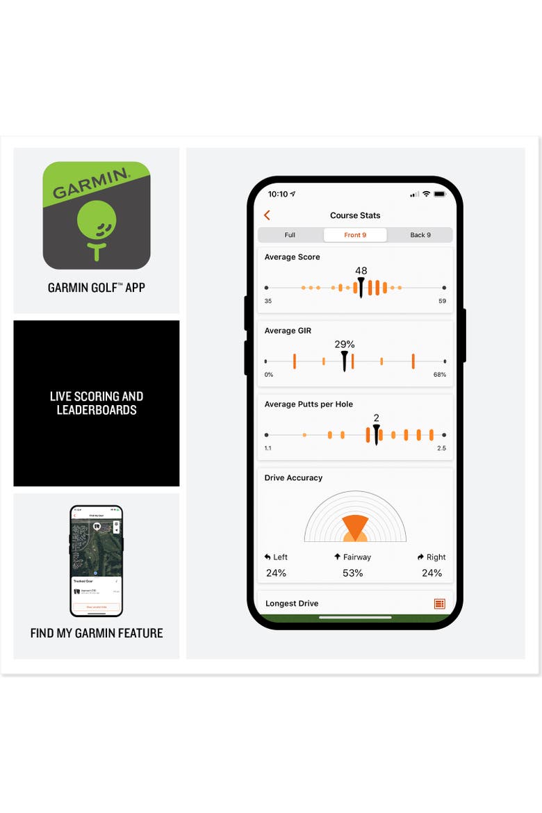 Approach G82 GOLF Launch Monitor and Premium 5" GPS Golf Handheld with Built-in Bluetooth - Black, Alternate, color, Black