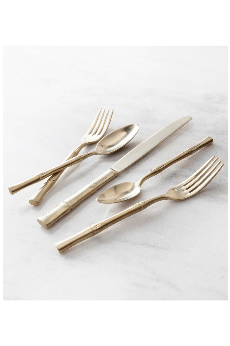 Royal Pacific Brushed Champagne 5-Piece Place Setting, Alternate, color, GOLD