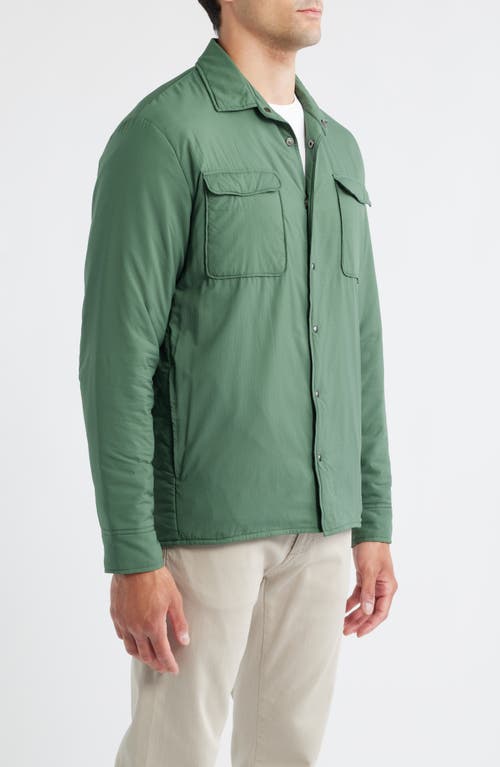 Johnnie-o Denzel Featherweight Nylon Snap-up Shirt Jacket In Green