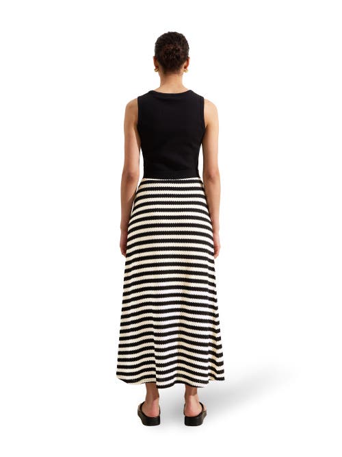 Ro&zo Mono Stripe Knit Midi Skirt
