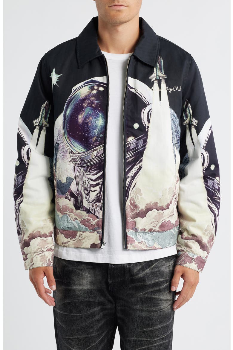 Space Shuttle Graphic Flight Jacket, Main, color, BLACK