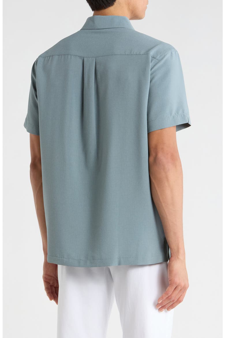 Seersucker Short Sleeve Button-Up Shirt, Alternate, color, TROOPER