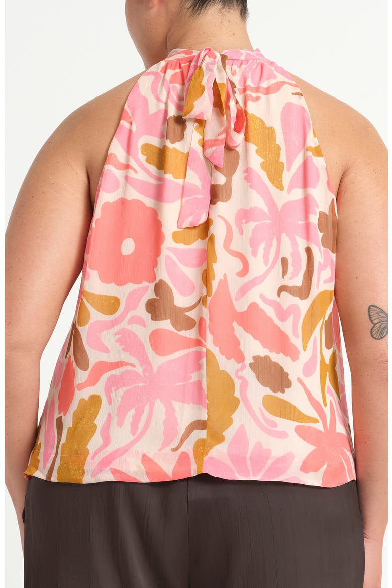 Luciana Print Sleeveless Chiffon Top, Alternate, color, SEPIA FLORALS