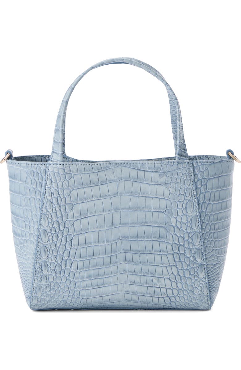 Brahmin Small Mona Croc Embossed Leather Top Handle Bag, Alternate, color, Stonewash
