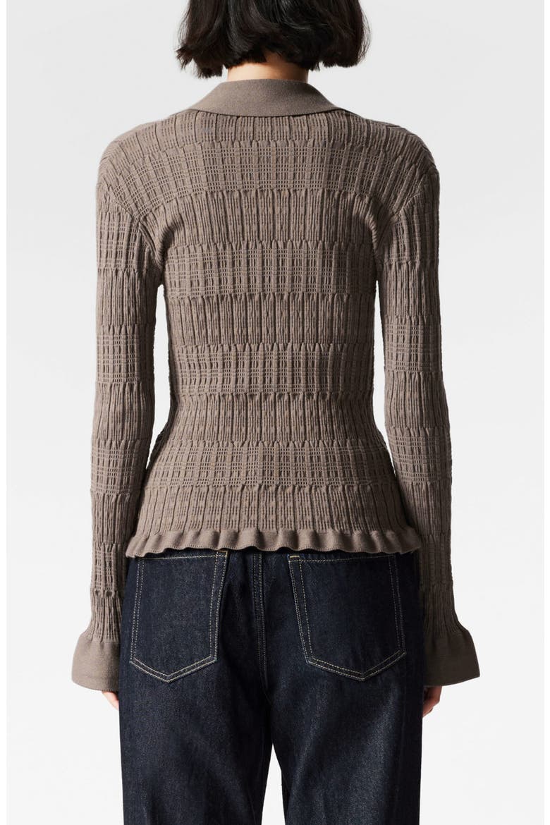 Flared Sleeve Cardigan, Alternate, color, MOLE DARK