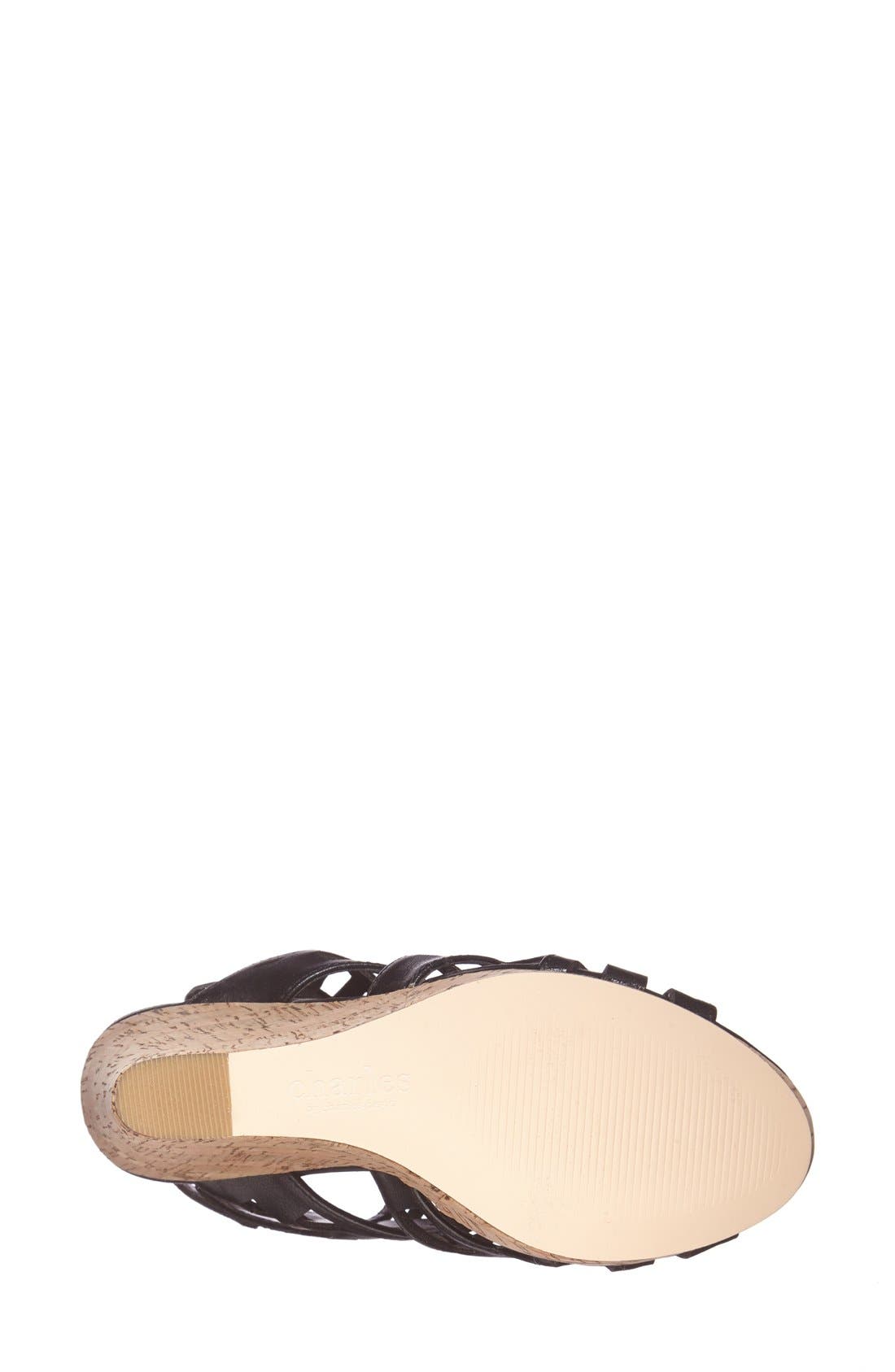 'Affluent' Cage Sandal, Alternate, color, BLACK
