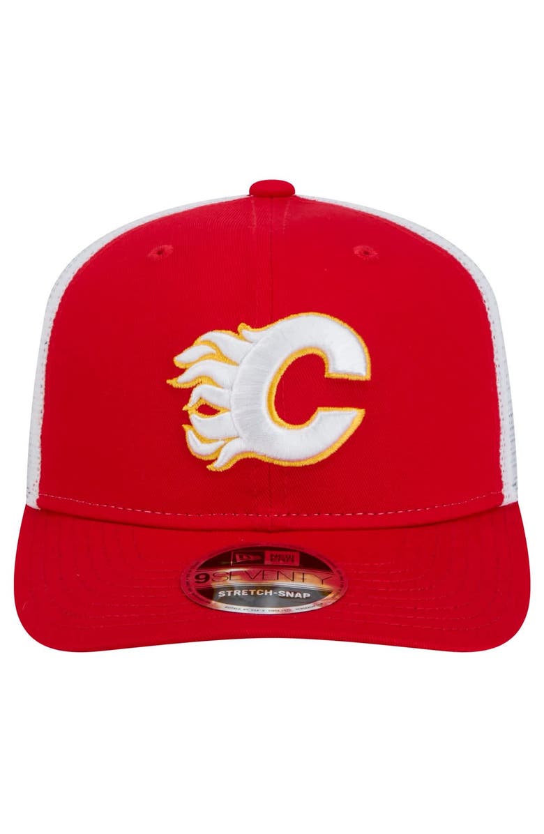 New Era Men's New Era Red Calgary Flames Core Trucker 9SEVENTY Stretch-Snap Hat, Alternate, color, 