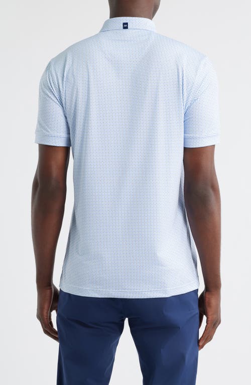 Mizzen + Main Mizzen+main Versa Trim Fit Dot Print Performance Golf Polo In Blue