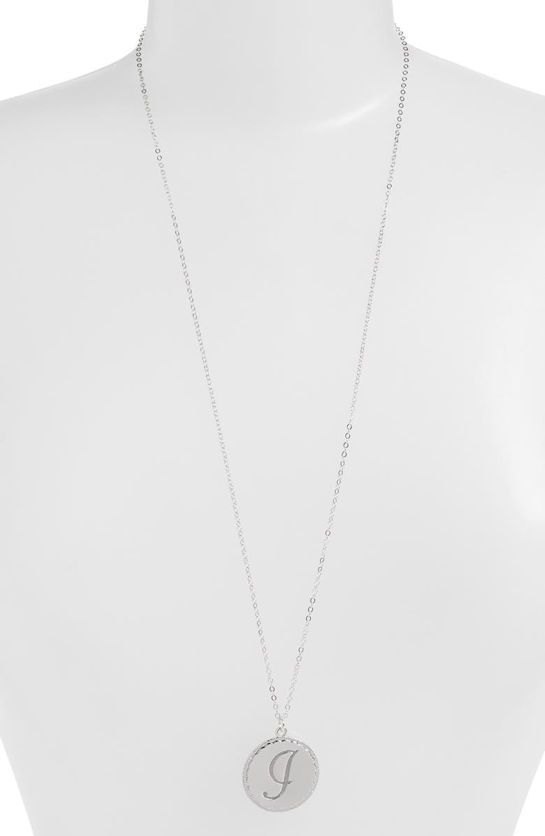 Moon and Lola 'Dalton' Long Initial Pendant Necklace, Main, color,