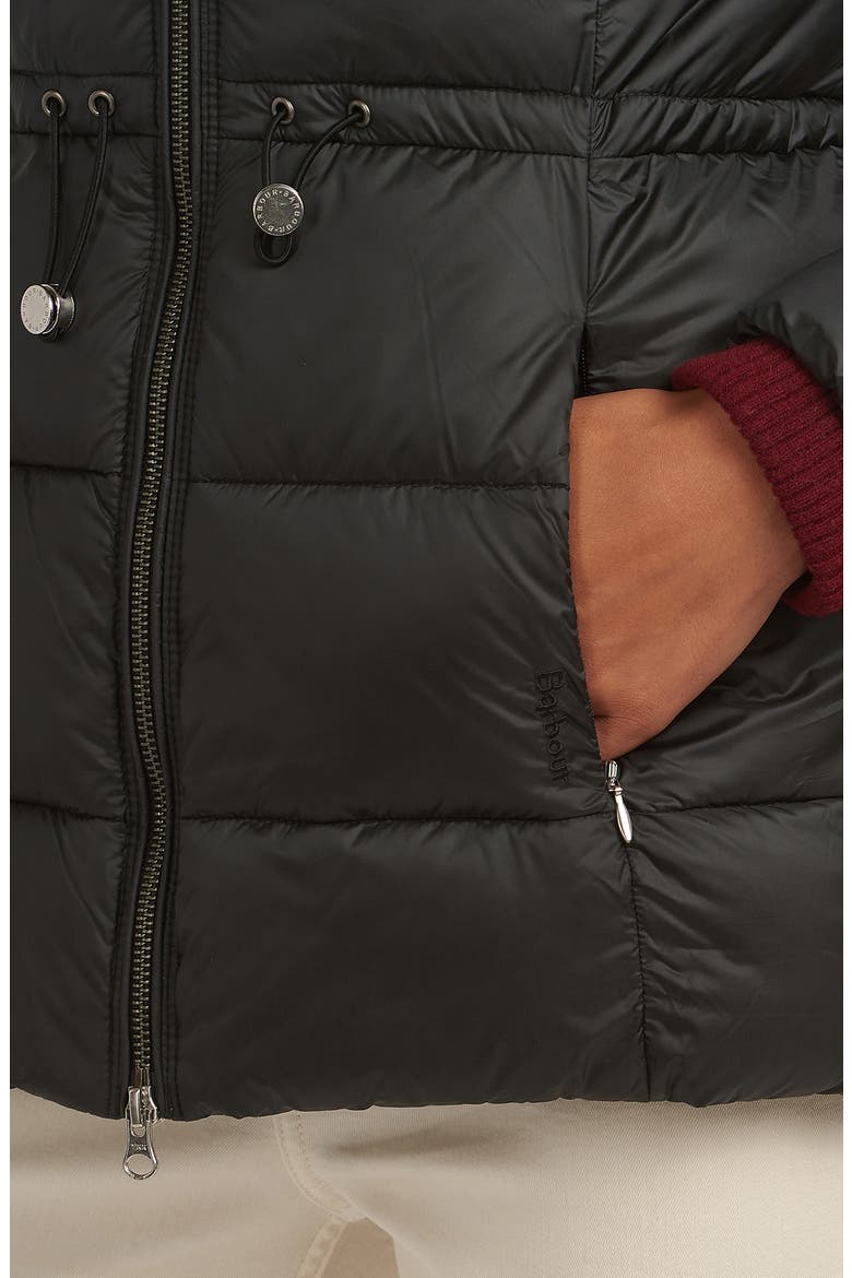 Angus Faux Fur Trim Puffer Jacket, Alternate, color, BLACK