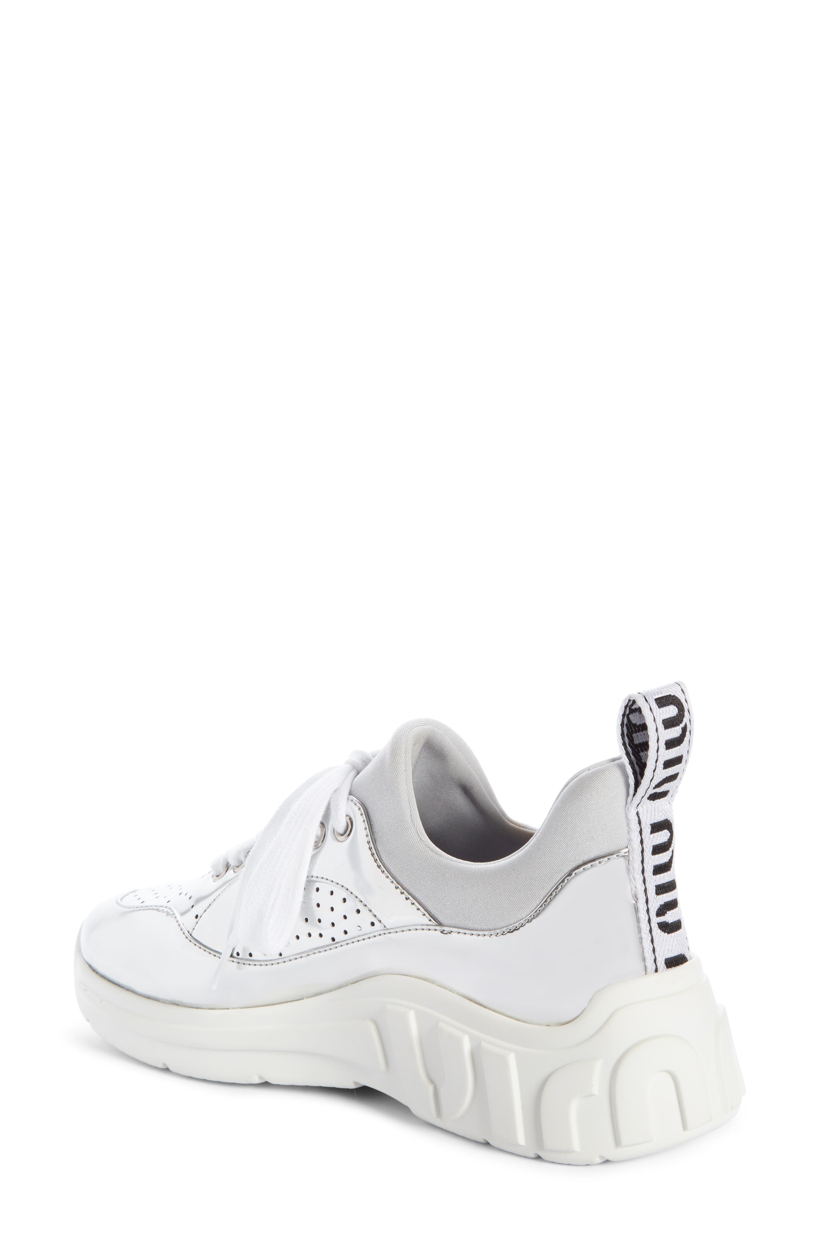 Miu Miu Logo Sole Sneaker, Alternate, color, 
