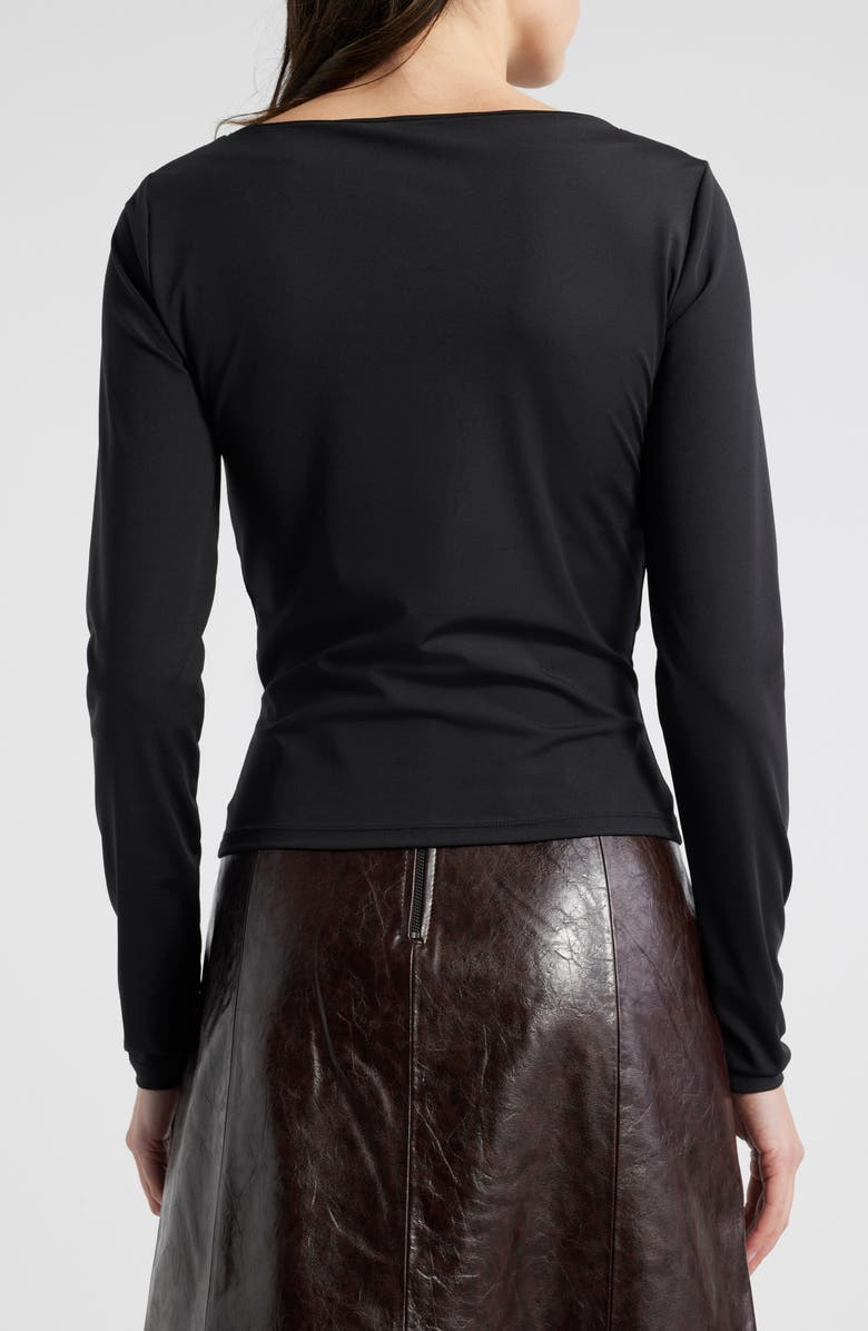 FRAME Ruched Long Sleeve Top, Alternate, color, Black