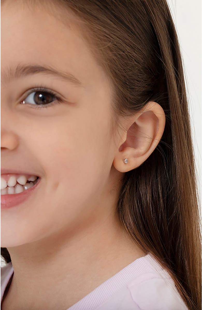 In Season Jewelry 14k Bezel Cubic Zirconia Earrings, Alternate, color, April