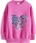 NEXT Kids' Heart Sequin Embellished Graphic Sweatshirt