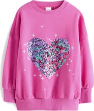 NEXT Kids' Heart Sequin Embellished Graphic Sweatshirt