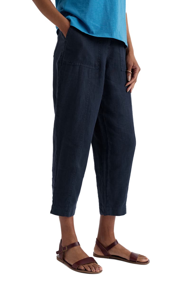 Seasalt Cornwall Saltings Cropped Linen Pants, Main, color,