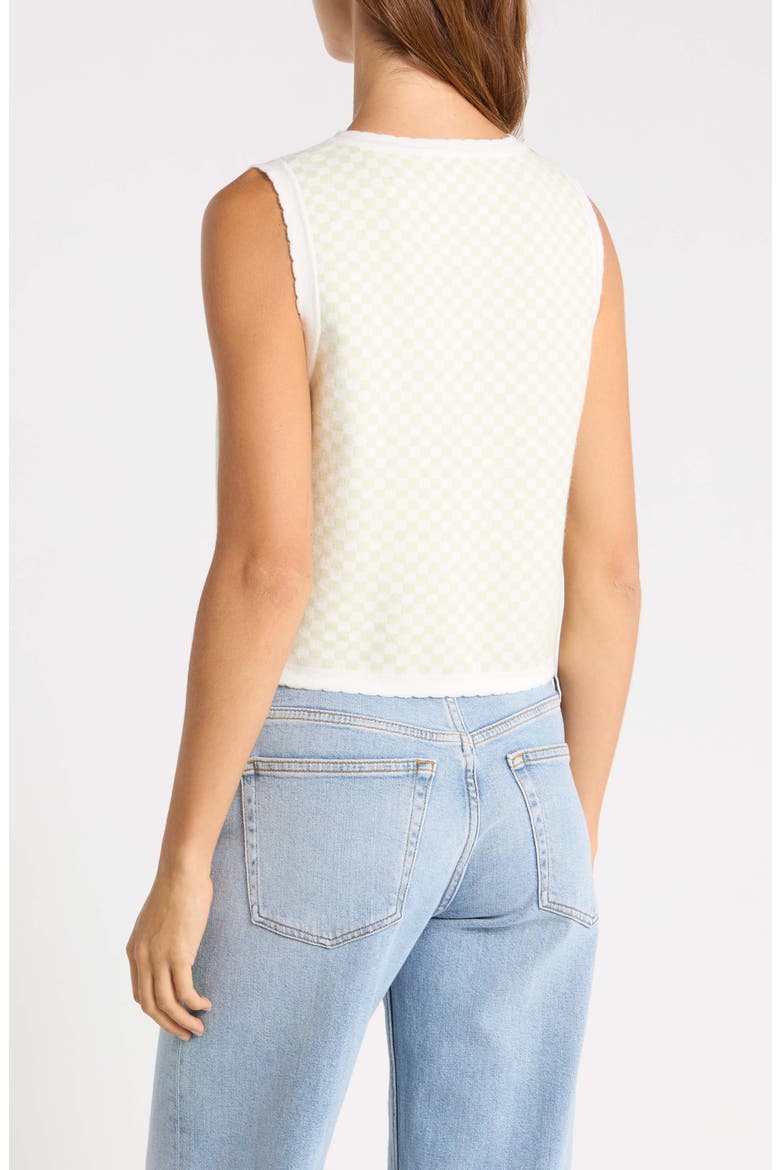 Lemon Embroidered Checkered Sweater Vest, Alternate, color, CREAM SAGE