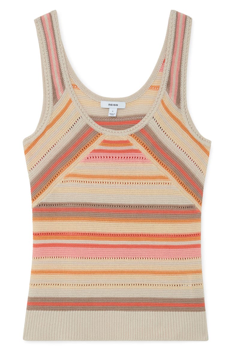 Miriam Striped Sweater Tank, Alternate, color, NEUTRAL/ CORAL