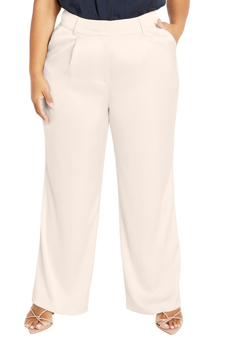 Rylie Wide Leg Satin Pants, Main, color, OAT