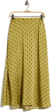 MELLODAY Printed Satin Midi Skirt