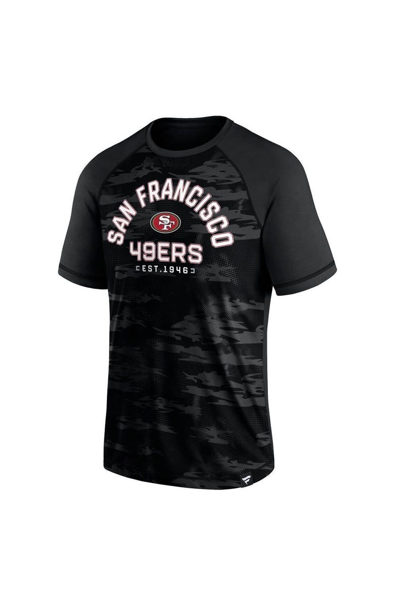 FANATICS Men's Fanatics Branded San Francisco 49ers Blackout Hail Mary Raglan T-Shirt, Alternate, color, 