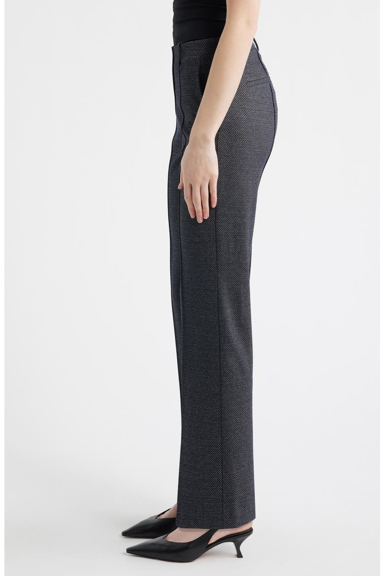 Slim Herringbone Knit Pintuck Pants, Alternate, color, NAVY MULTI