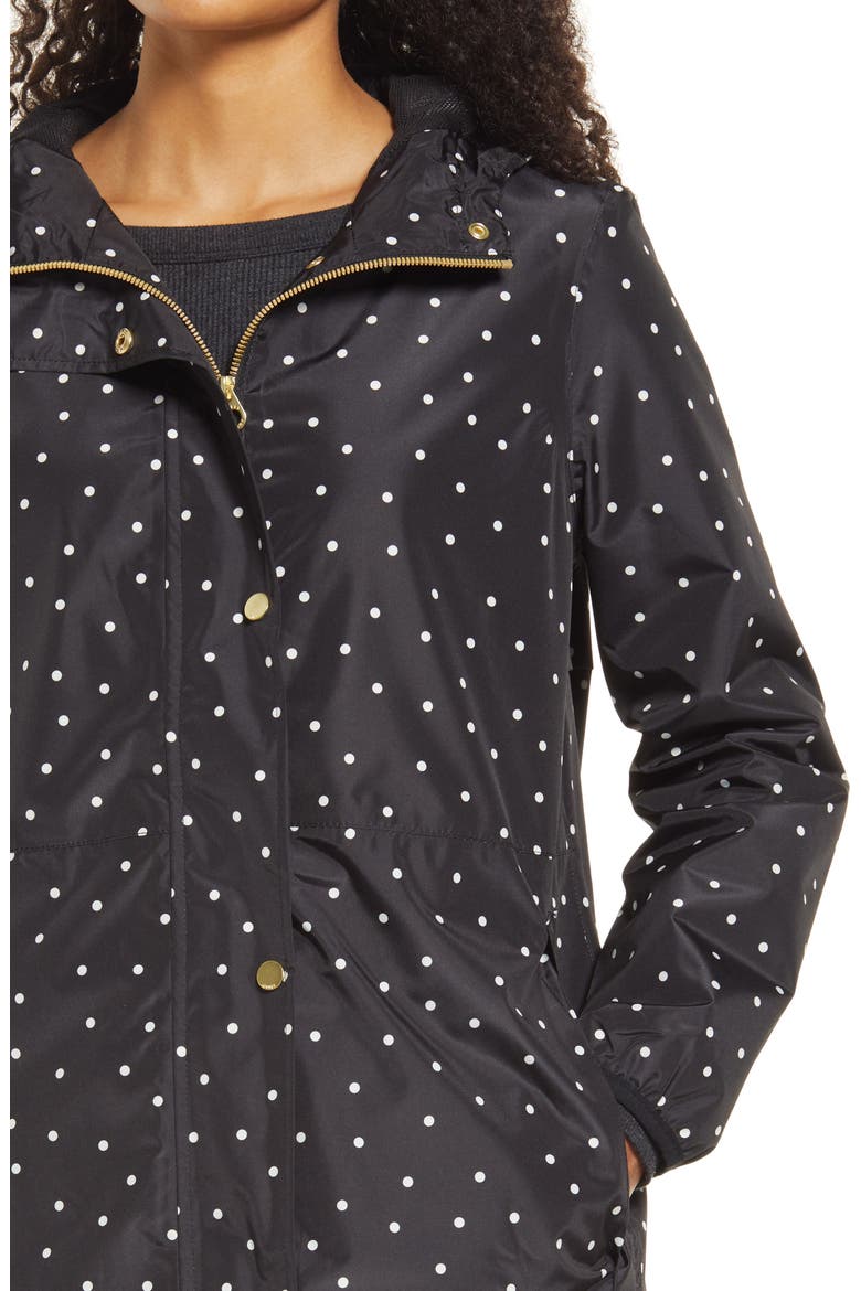Waybridge Packable Hooded Rain Jacket, Alternate, color, BLACK MINI SPOT