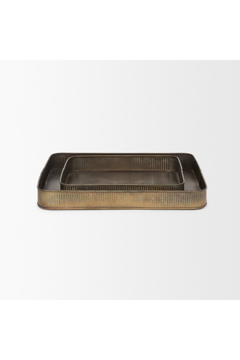 Varun Metal Tray Set of 2, Alternate, color, Yellow