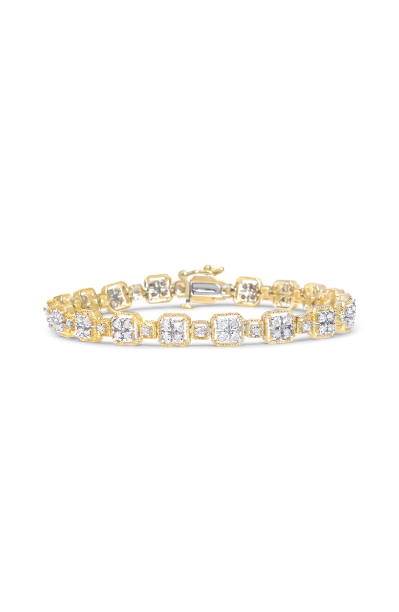 Haus of Brilliance 10K Yellow Gold 2.0 Cttw Diamond Square Link Bracelet - ", Main, color, Yellow