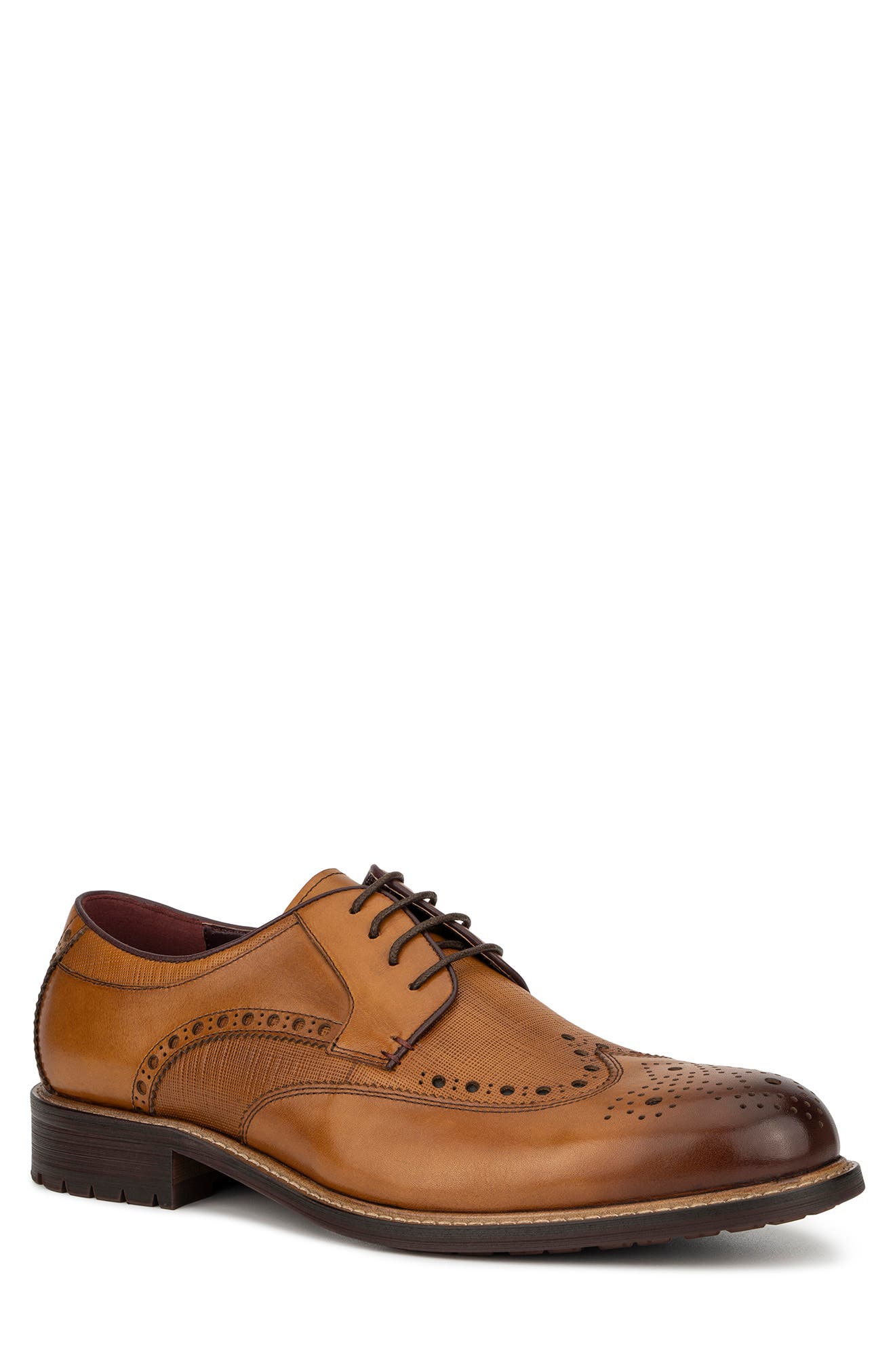 Phillip Leather Wingtip Derby, Main, color, TAN