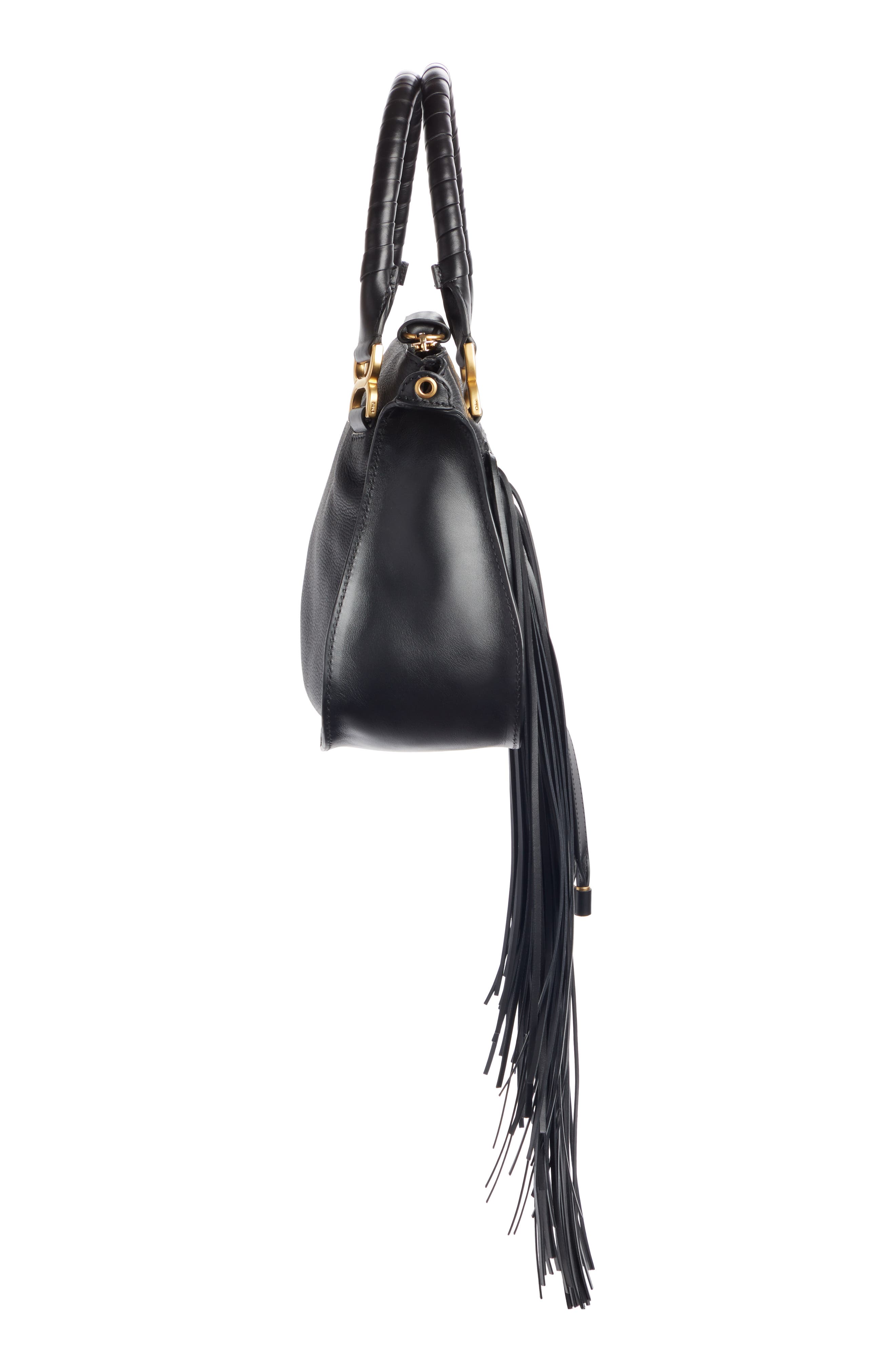 Chloé Medium Marcie Fringe Leather Satchel, Alternate, color, 