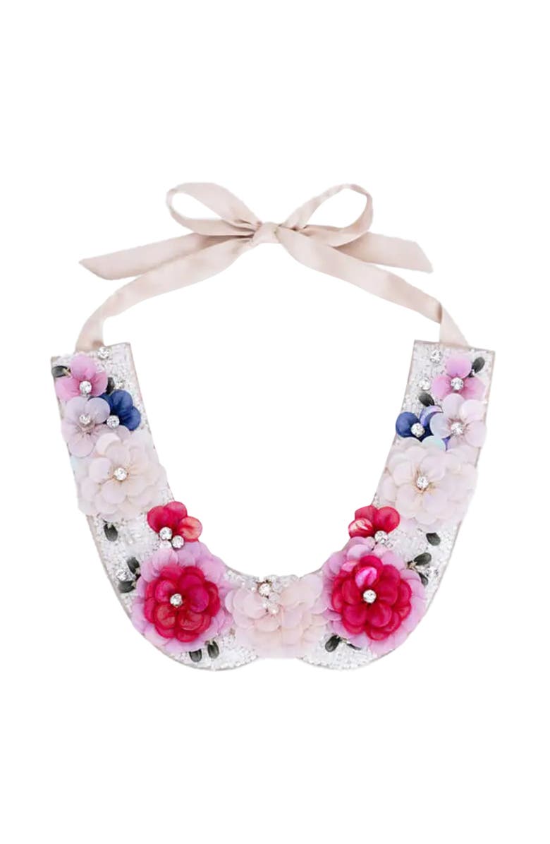 Anne Fontaine Floral Collar, Alternate, color, Grenadine