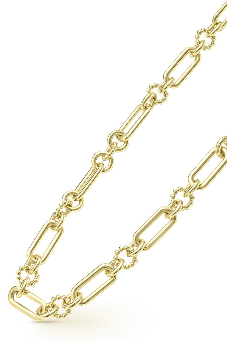 LAGOS Signature Caviar Fluted Link Toggle Necklace, Alternate, color, Gold