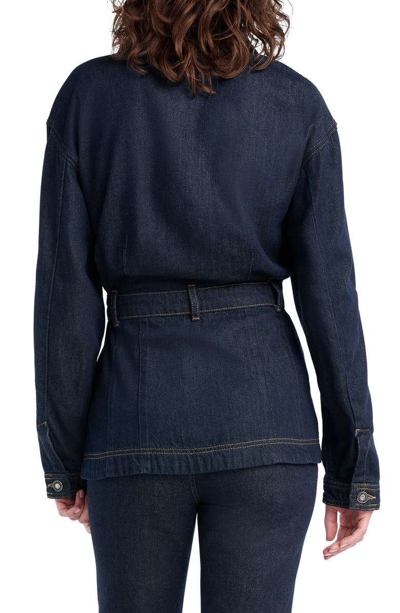 Favorite Daughter The Jade Pintuck Denim Jacket, Alternate, color, Oxford