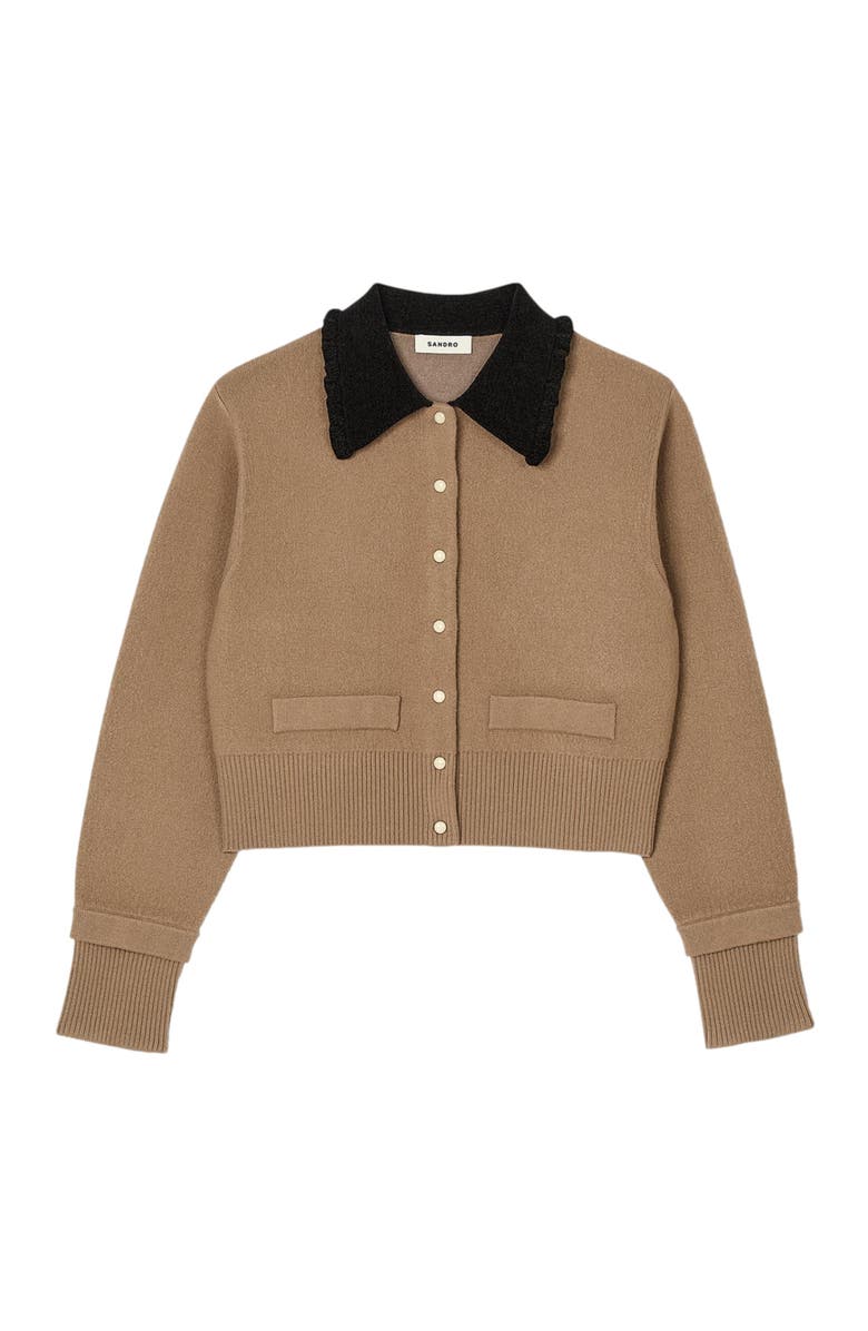 SANDRO Cropped coatigan, Alternate, color, 