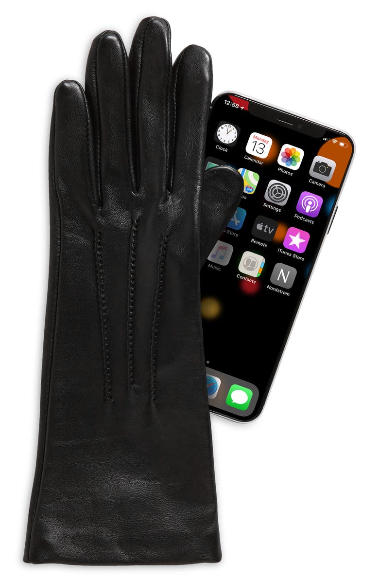 Cole Haan Points Leather Gloves, Alternate, color,