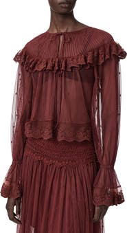 AllSaints Trixie Ruffle Lace Top