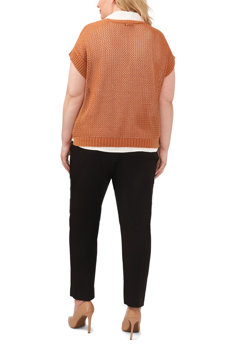 Halogen<sup>®</sup> Open Stitch Cotton Crop Sweater Vest, Alternate, color,