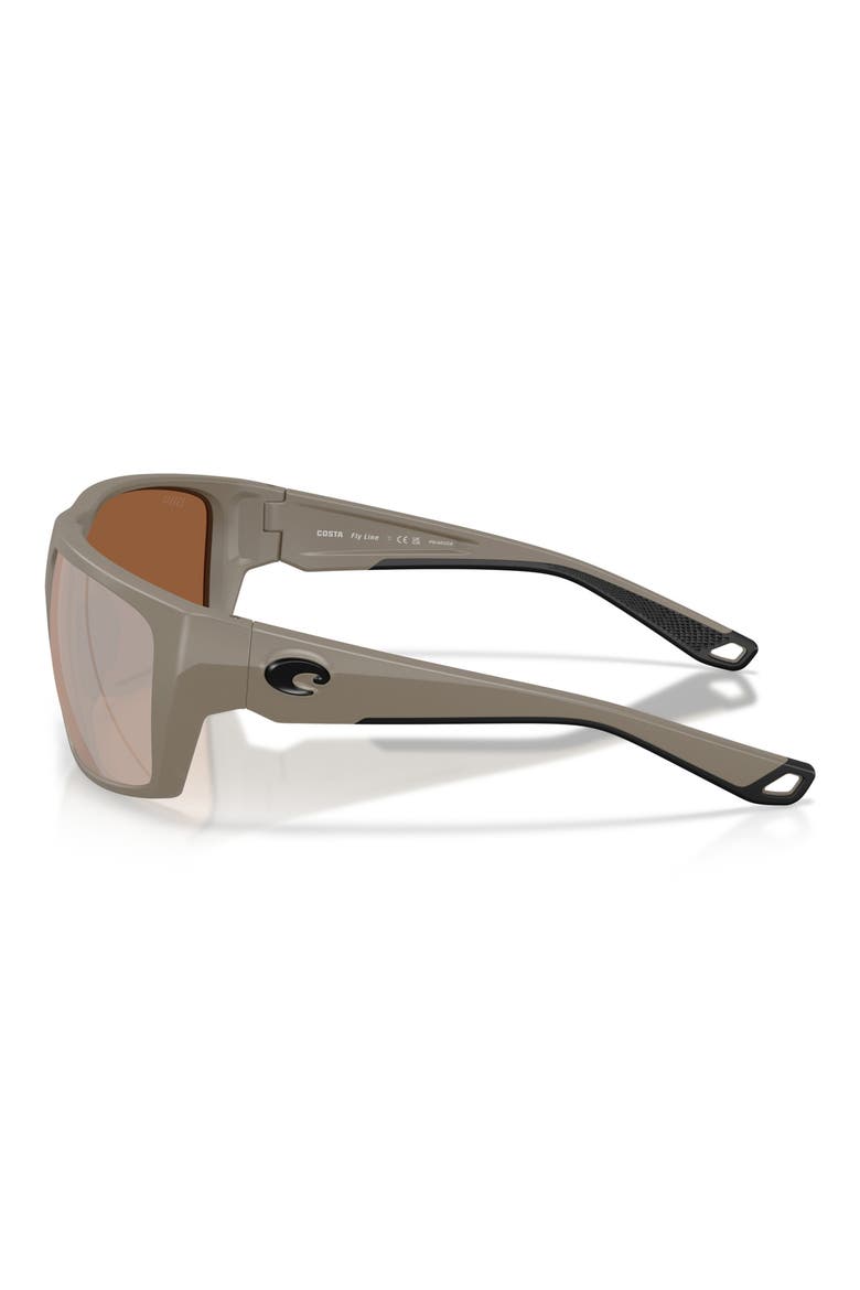 Fly Line 64mm Polarized Oversized Rectangular Lenses, Alternate, color, SAND / COPPER SILVER