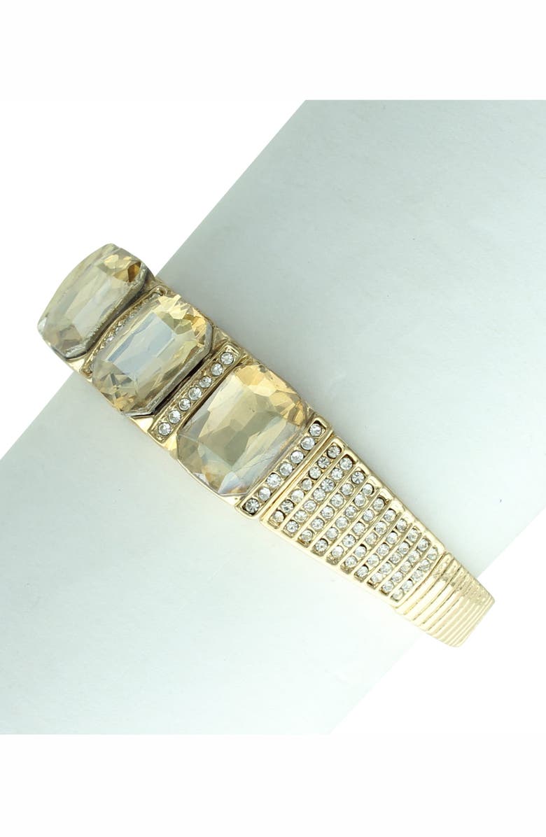 OLIVIA WELLES Penelope Crystal Cuff Bracelet, Alternate, color, Gold / Champagne / Clear