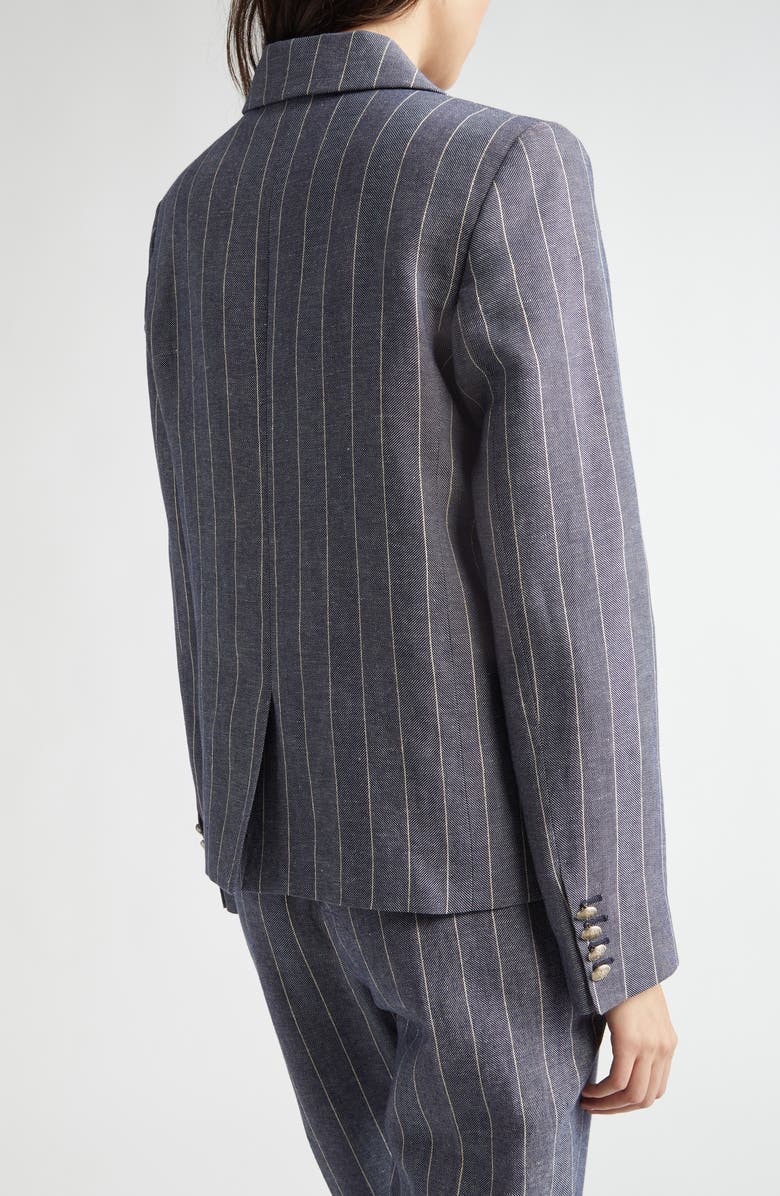 Eleventy Double Breasted Cotton & Linen Blazer, Alternate, color, 