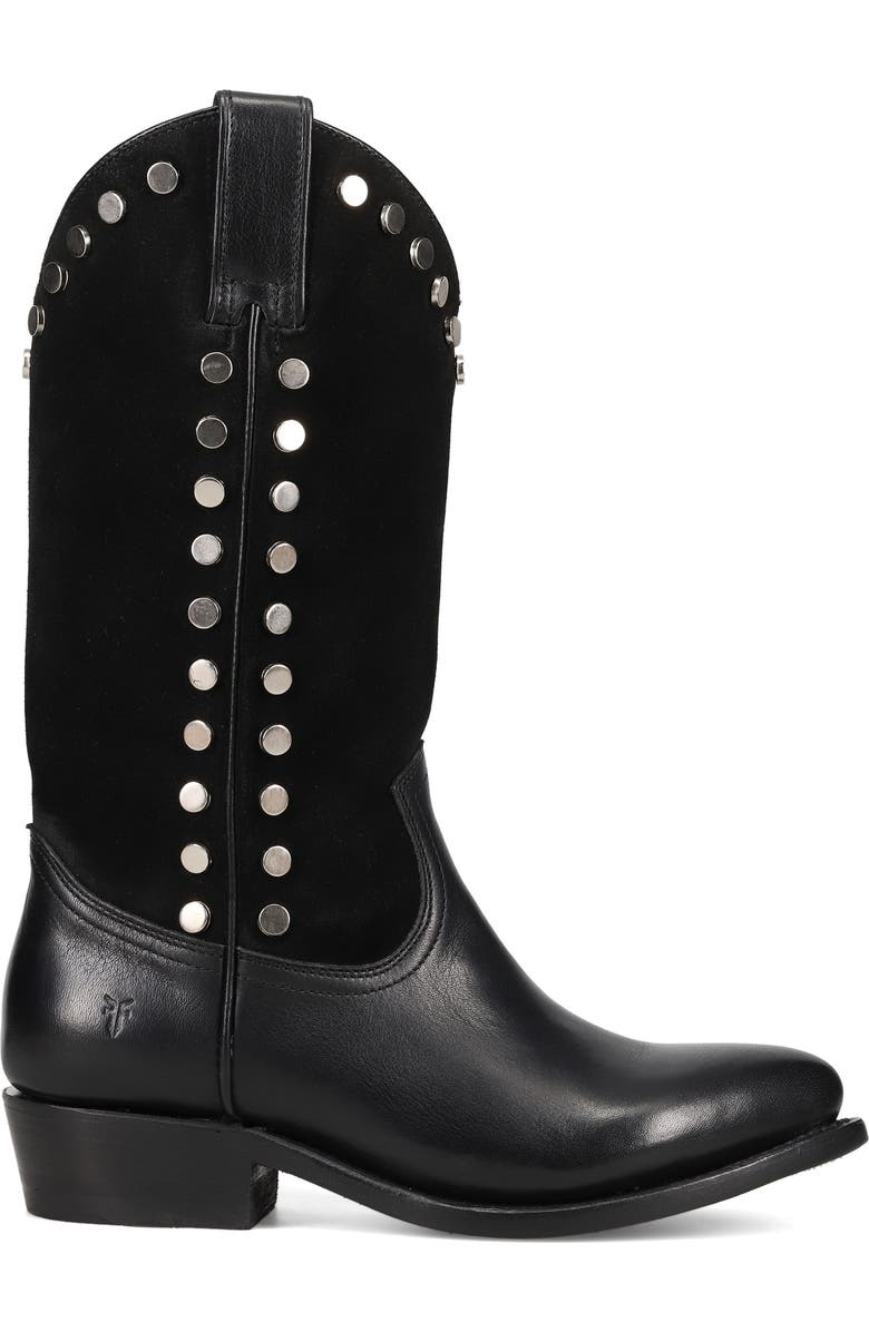 Frye Billy Stud Western Boot, Alternate, color, Black