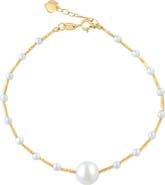 EFFY 14K Gold 2.5-8.5mm Freshwater Pearl Station Bracelet